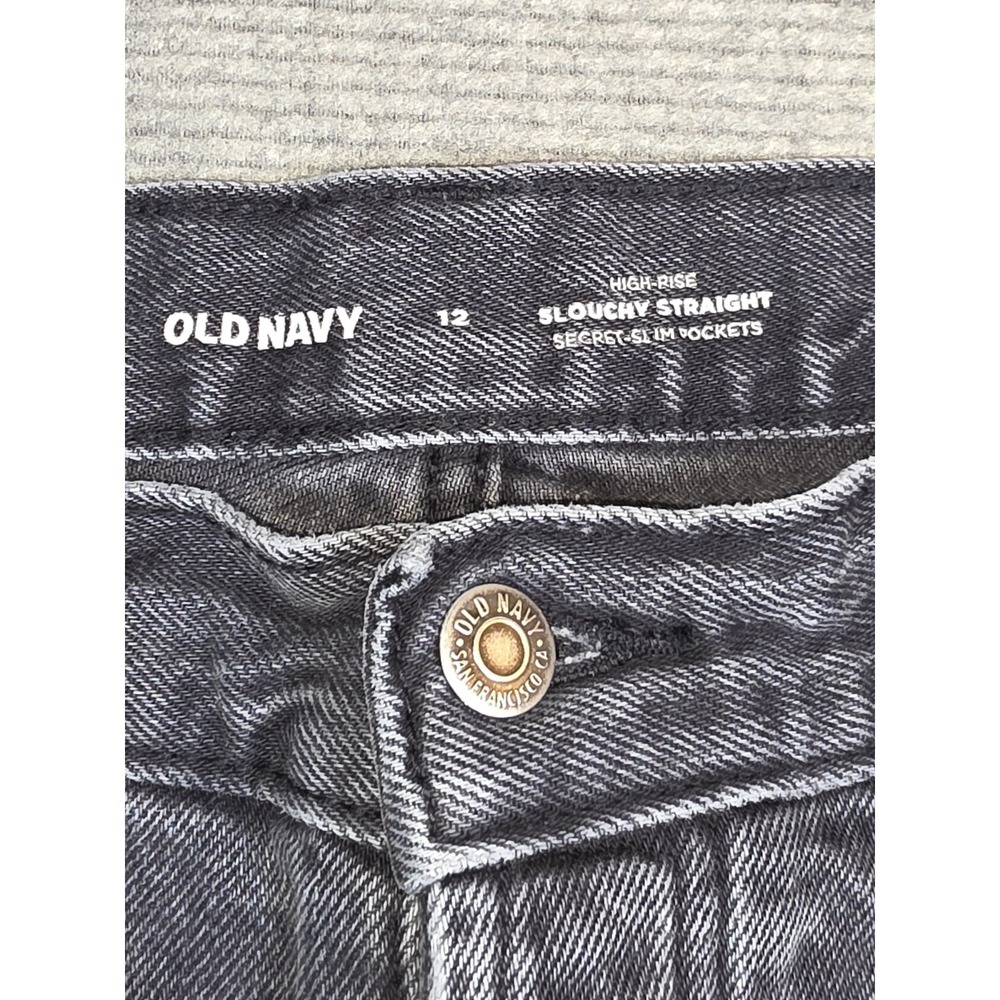Old Navy Straight LegvWomens Size 12 High Rise Button Fly Distressed Jeans - Picture 4 of 12